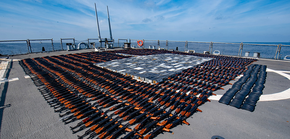 cc, modified, https://www.cusnc.navy.mil/Media/News/Display/Article/2882728/us-navy-seizes-1400-assault-rifles-during-illicit-weapons-interdiction/, U.S. Navy Seizes 1,400 Assault Rifles During Illicit Weapons Interdiction