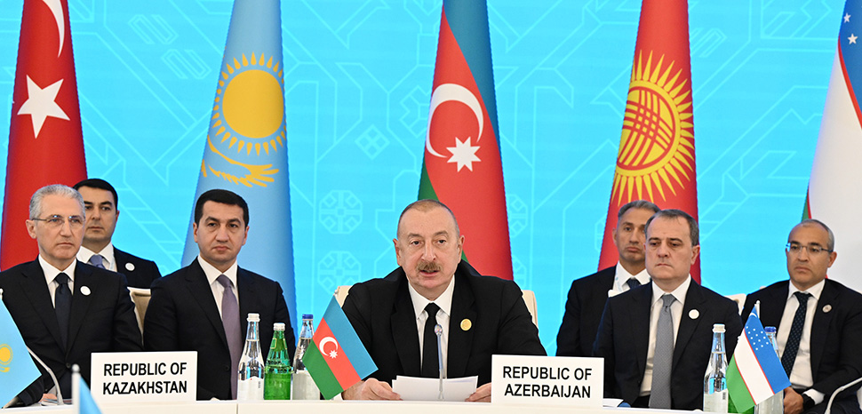 English: Informal Summit of Heads of State of Organization of Turkic States was held in Shusha, modified, cc president.az